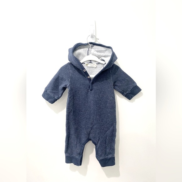 Monica & Andy blue hooded romper - Picture 1 of 2